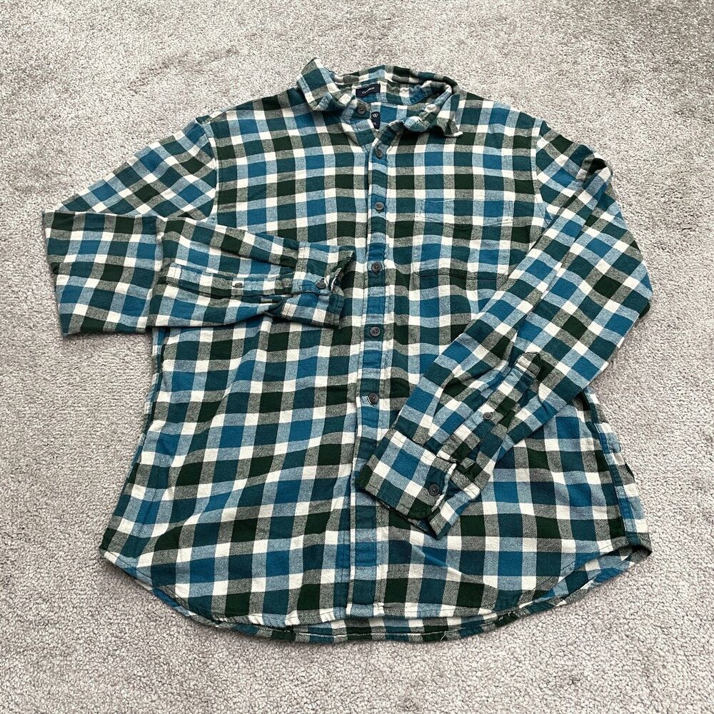 J. Crew Flannel Classic Shirt Mens Medium Multi Plaid Button Down Long Sleeve